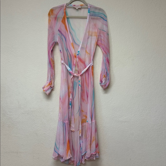 Rococo Sand womans Davina Chiffon Cover-Up Dress Size S - Picture 2 of 5